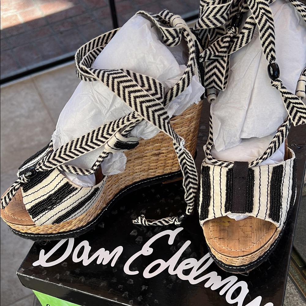 Sam Edelman wedges - Sam Edelman lace up wedges - ankle strap heels